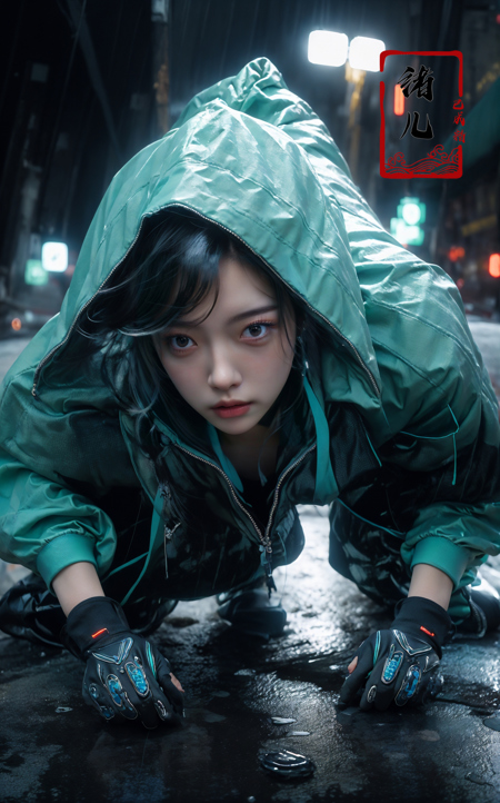 606247209521968570-709836407-CG masterpiece, 3D Chinese girl, angelic face, techno-cool style, dressed in cyberpunk mixed with Chinese style clothing, crouch.jpg